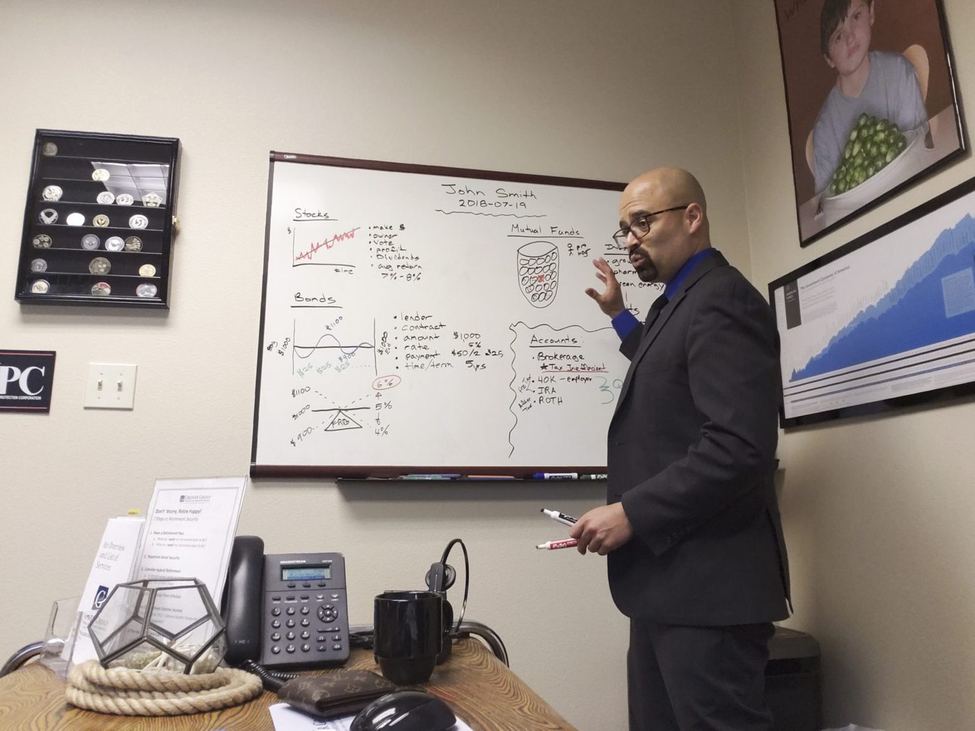 Planning session at the whiteboard